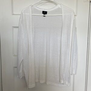 Worthington Classic White Knit Open Front Cardigan Size OX